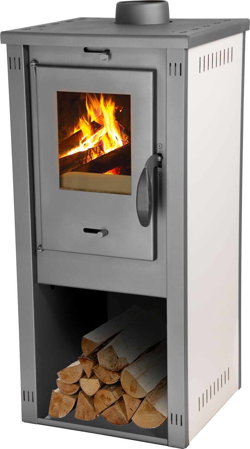 Kandalló kályha Thalia Okta M, 3,9 kW, 120 mm, bézs