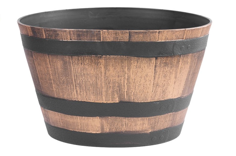 Virágcserép Woodeff 52x32 cm 256942, arany, fa hatás, hordó