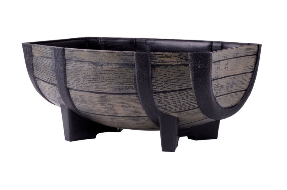 Virágcserép Woodeff barel 41x29x19 cm 256801, bronze, hordó
