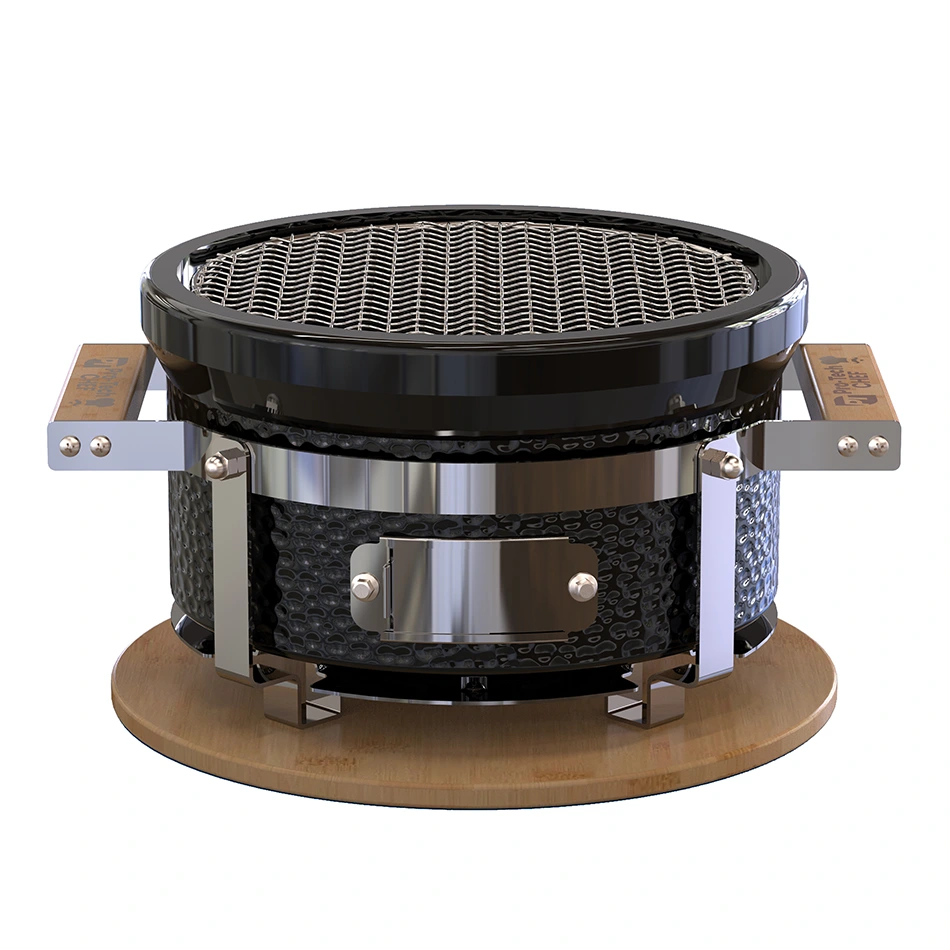 Hordozható japán Hibachi 11" grill, rács átmérője 24 cm, fekete