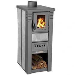 Kandalló kályha Pro Lava Ceramic, 6,5 kW, 120 mm, szürke