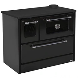 Szilárd tüzelésű tűzhely 701-G OMEGA Kuzine, 9,18 kW, fekete,jobb oldali kimenet
