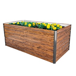Magaságyás Strend Pro Garden, 200x100x77cm, 3D design fa, fém, magasított