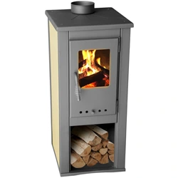 Kandalló kályha Thalia Okta M, 3,9 kW, 120 mm, bézs