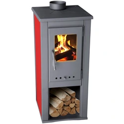 Kandalló kályha Thalia Okta M, 3,9 kW, 120 mm, piros