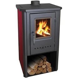 Kandalló kályha Thalia Pella, 5,4 kW, 120 mm, piros