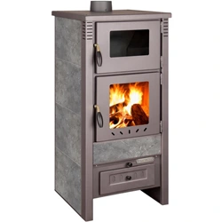 Kandalló kályha Pro TAURUS Ceramic, szürke 12 kW, 120 mm, sütővel