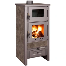 Kandalló kályha Pro TAURUS Ceramic, mokka  12 kW, 120 mm, sütővel