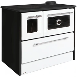Szilárd tüzelésű tűzhely 701-G OMEGA Kuzine, 9,18 kW, fehér,jobb oldali kimenet